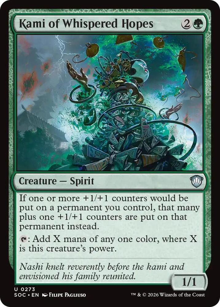 Kami of Whispered Hopes 273 card from Commander: Secrets of Strixhaven