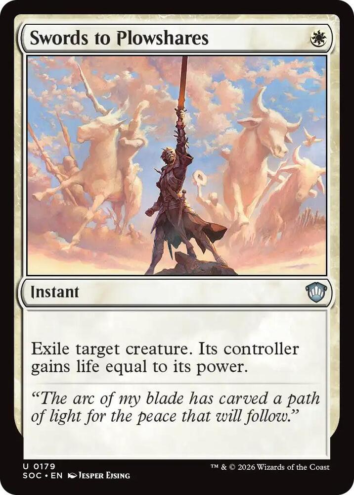 Swords to Plowshares 179 card from Commander: Secrets of Strixhaven