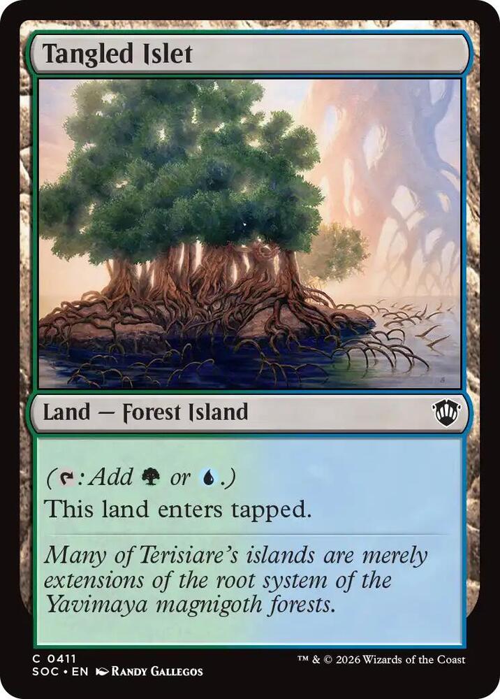 Tangled Islet 411 card from Commander: Secrets of Strixhaven