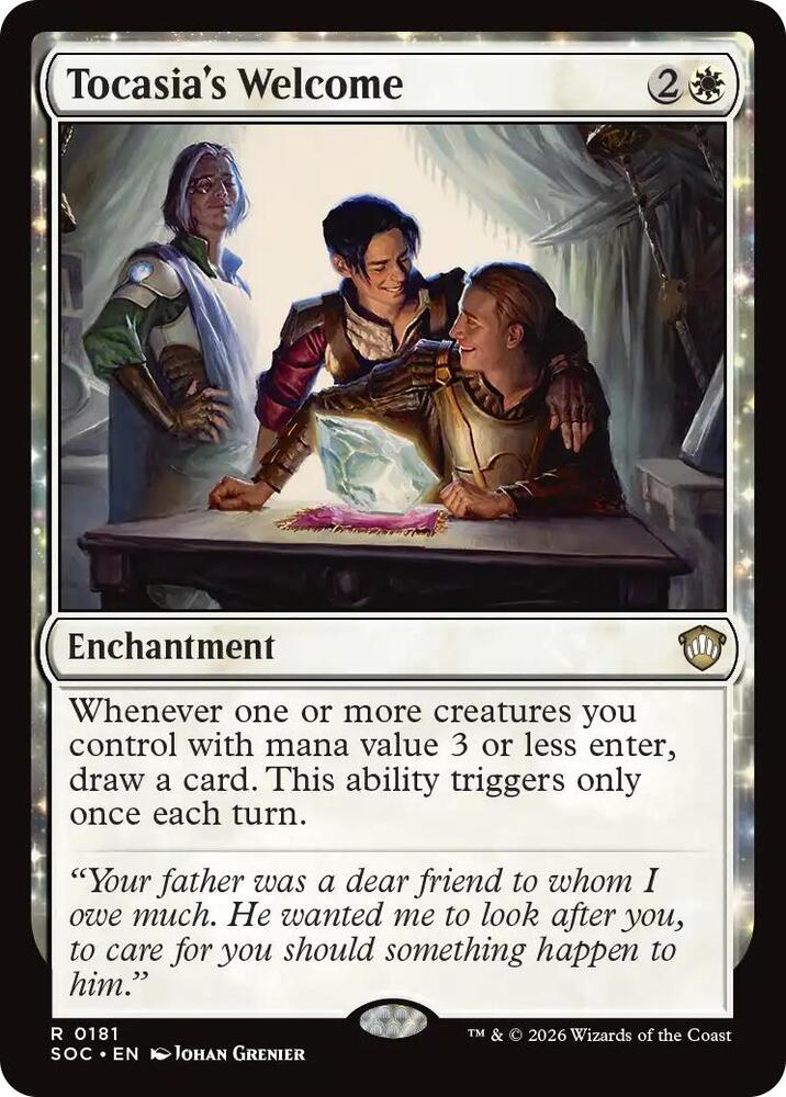 Tocasia's Welcome 181 card from Commander: Secrets of Strixhaven