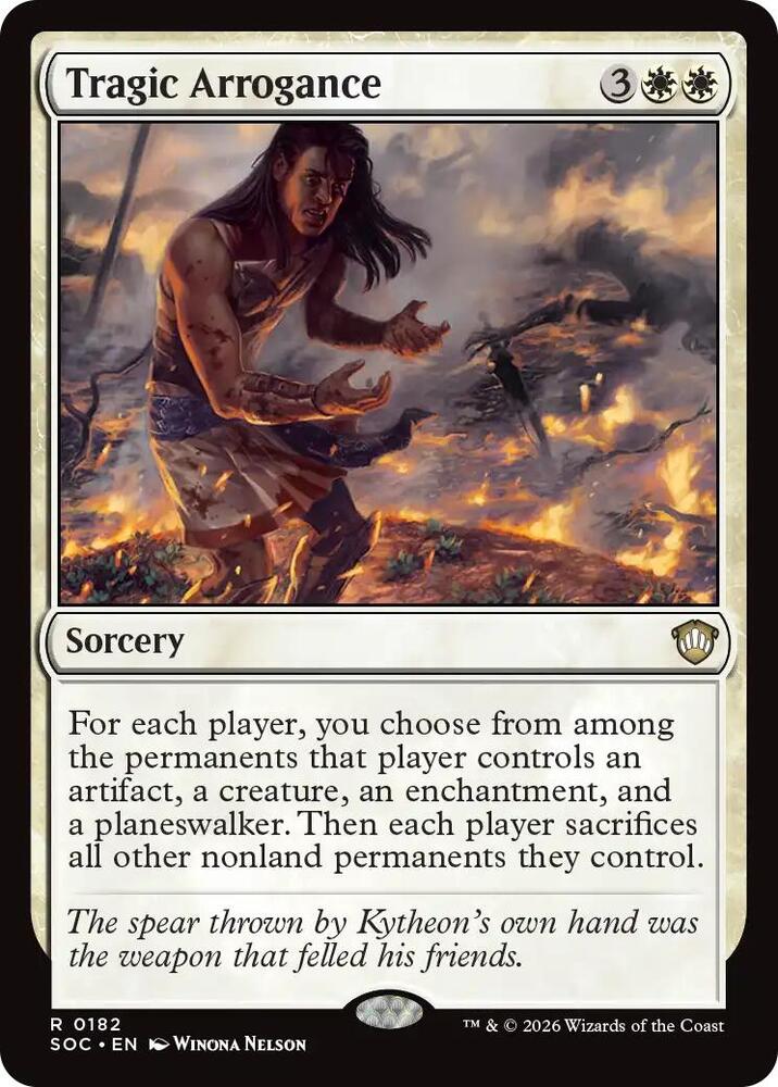 Tragic Arrogance 182 card from Commander: Secrets of Strixhaven