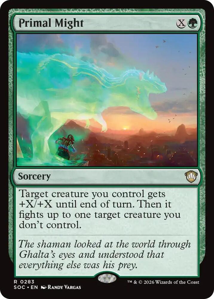 Primal Might 283 card from Commander: Secrets of Strixhaven