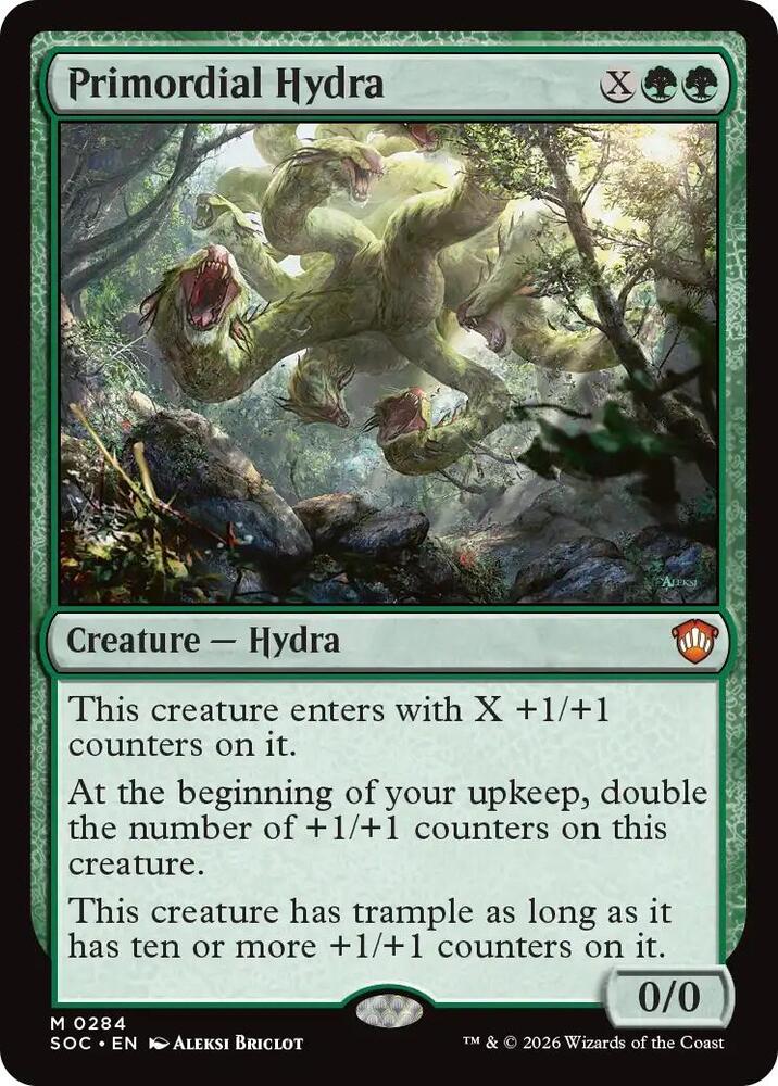 Primordial Hydra 284 card from Commander: Secrets of Strixhaven
