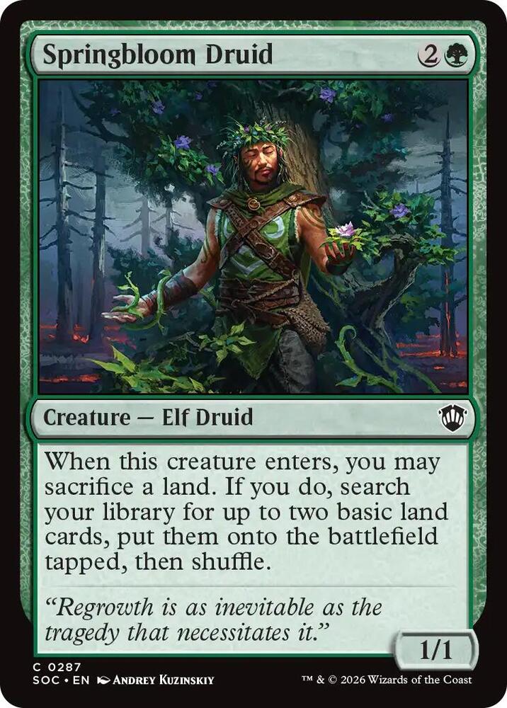 Springbloom Druid 287 card from Commander: Secrets of Strixhaven