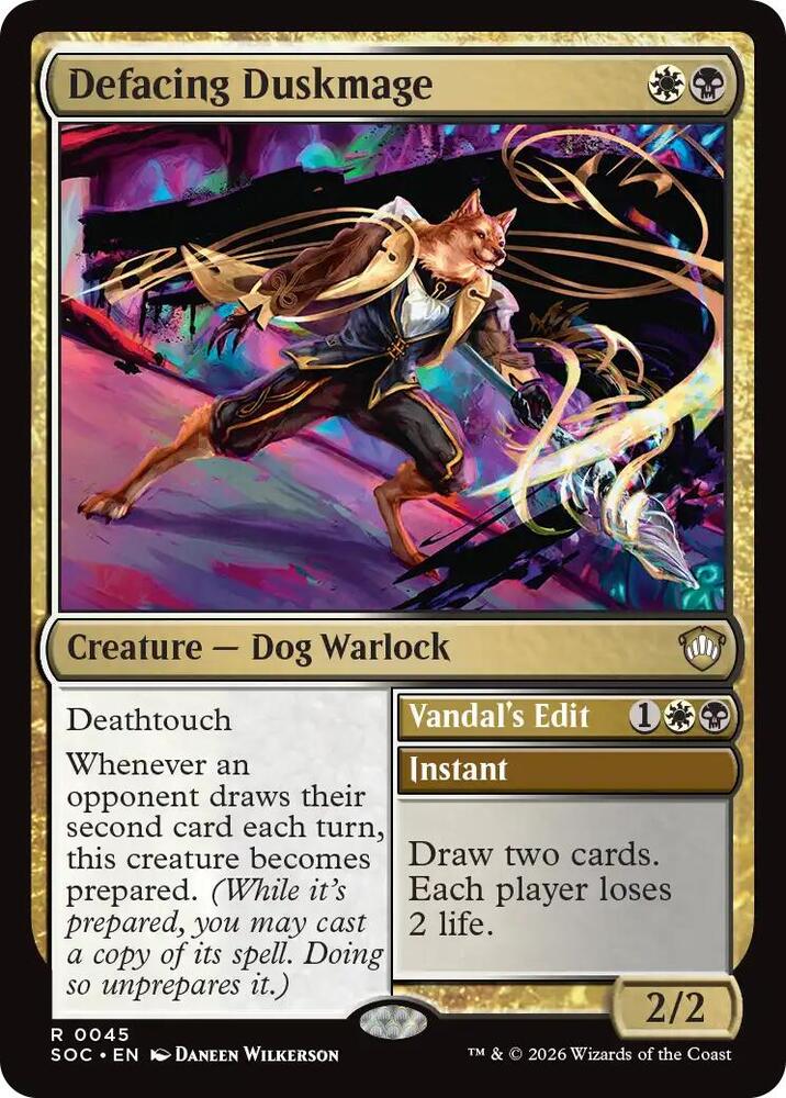 Defacing Duskmage 45 card from Commander: Secrets of Strixhaven