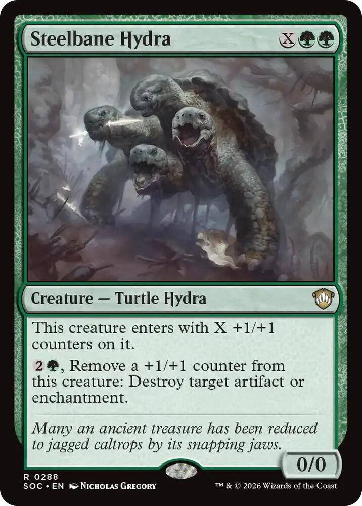 Steelbane Hydra 288 card from Commander: Secrets of Strixhaven