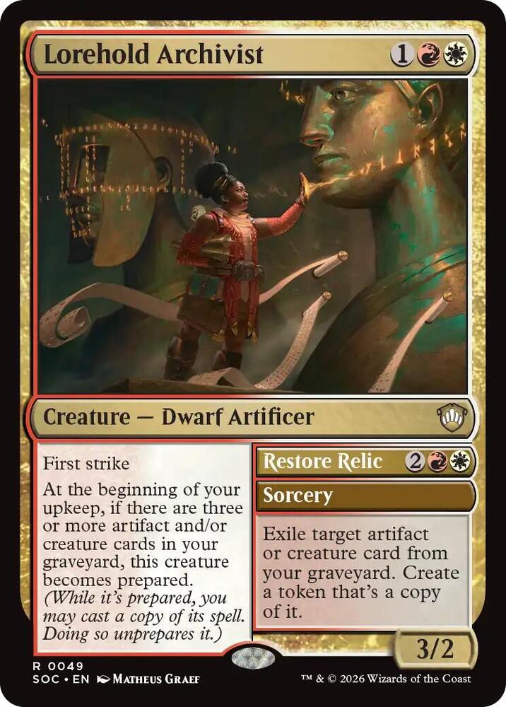 Lorehold Archivist 49 card from Commander: Secrets of Strixhaven