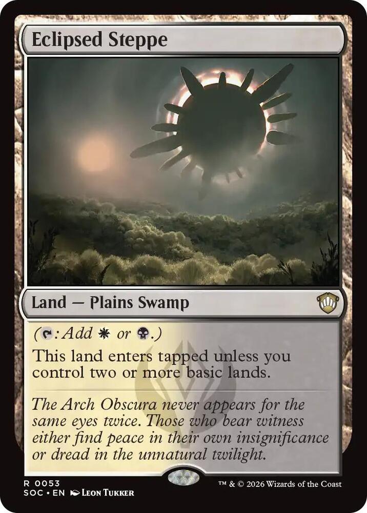 Eclipsed Steppe 53 card from Commander: Secrets of Strixhaven