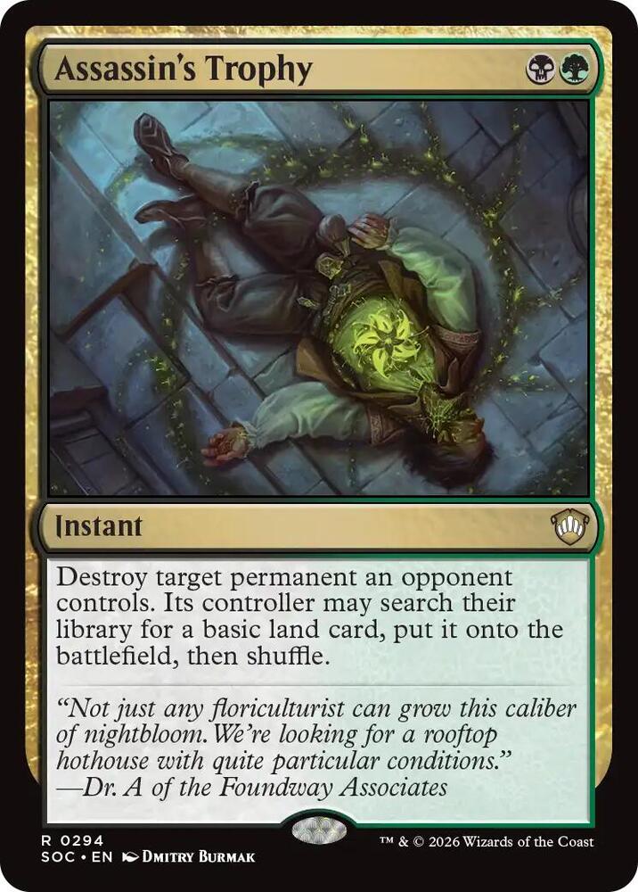 Assassin's Trophy 294 card from Commander: Secrets of Strixhaven