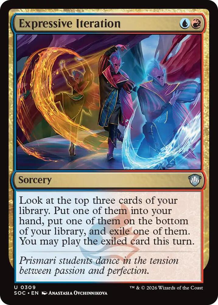 Expressive Iteration 309 card from Commander: Secrets of Strixhaven