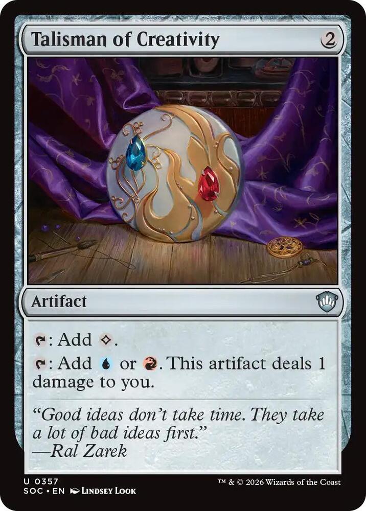 Talisman of Creativity 357 card from Commander: Secrets of Strixhaven