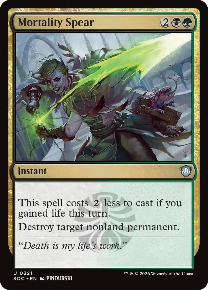 Mortality Spear 321 card from Commander: Secrets of Strixhaven