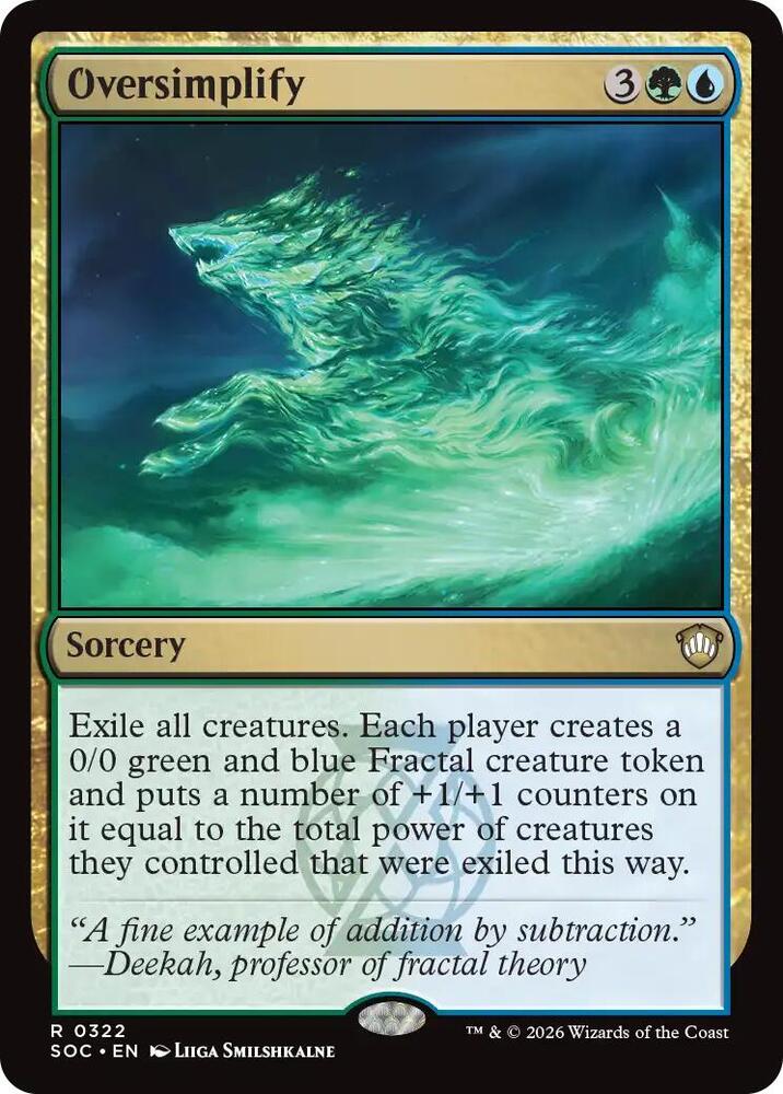 Oversimplify 322 card from Commander: Secrets of Strixhaven