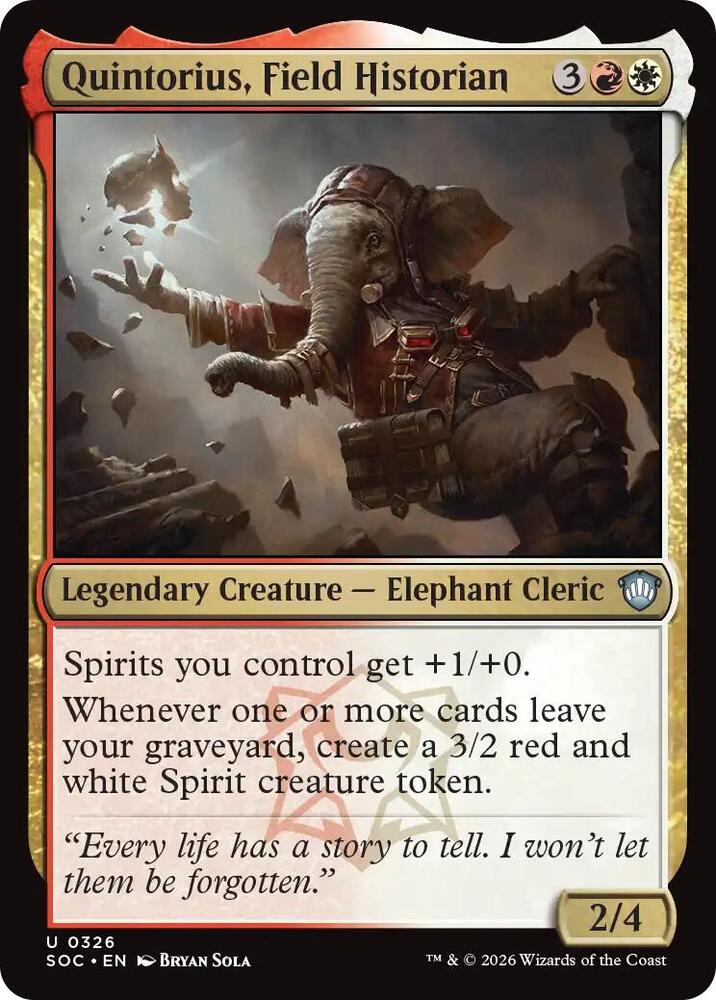 Quintorius, Field Historian 326 card from Commander: Secrets of Strixhaven