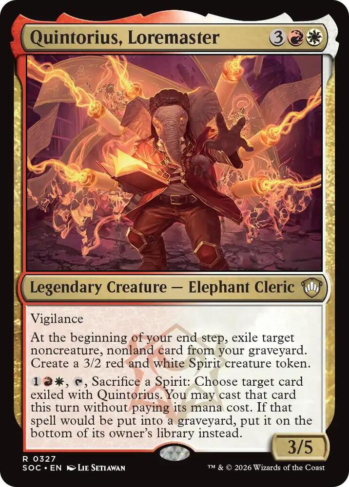 Quintorius, Loremaster 327 card from Commander: Secrets of Strixhaven