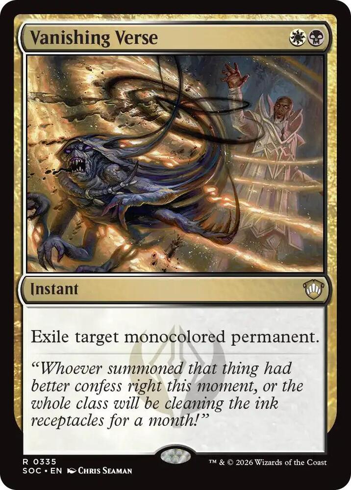 Vanishing Verse 335 card from Commander: Secrets of Strixhaven