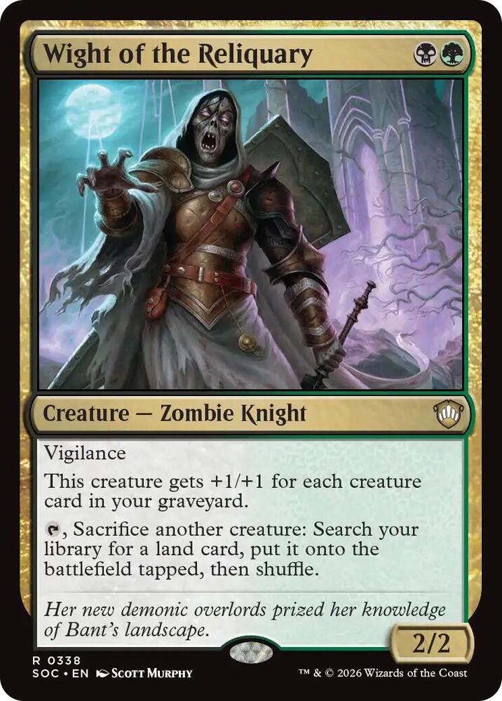 Wight of the Reliquary 338 card from Commander: Secrets of Strixhaven