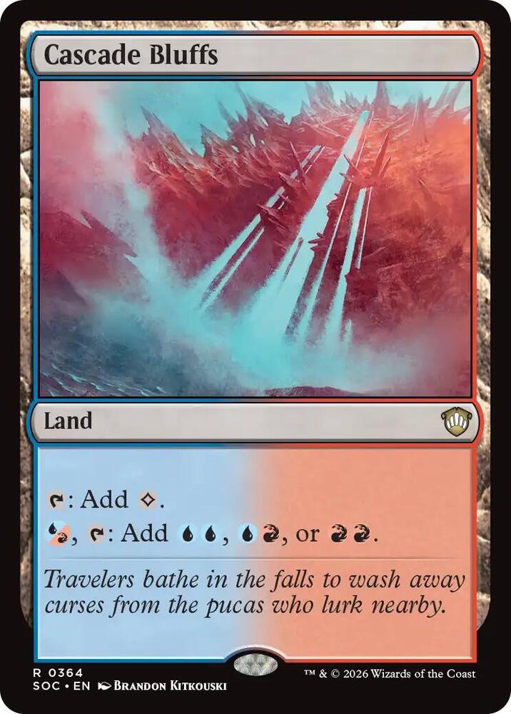Cascade Bluffs 364 card from Commander: Secrets of Strixhaven