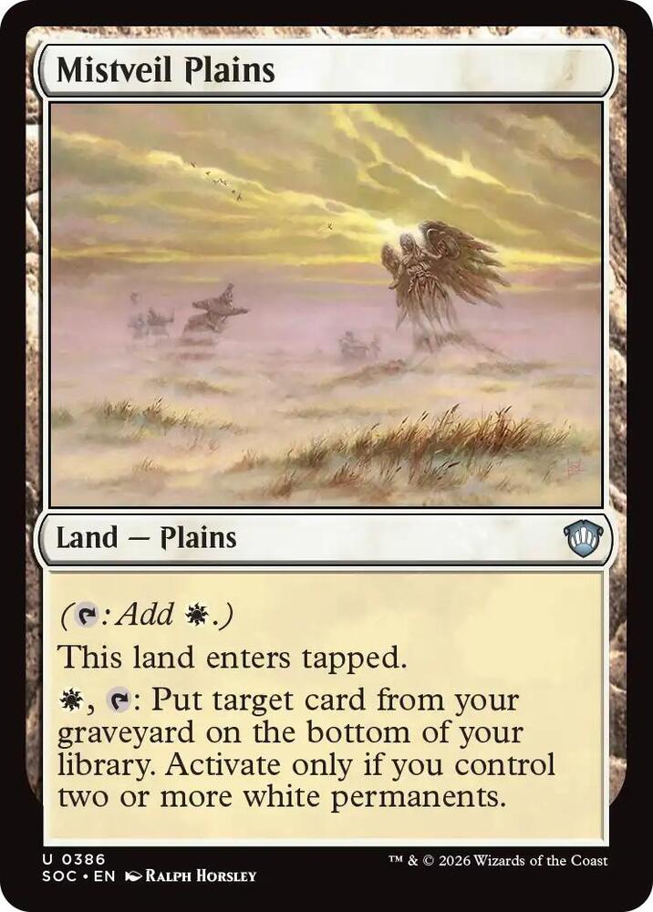 Mistveil Plains 386 card from Commander: Secrets of Strixhaven