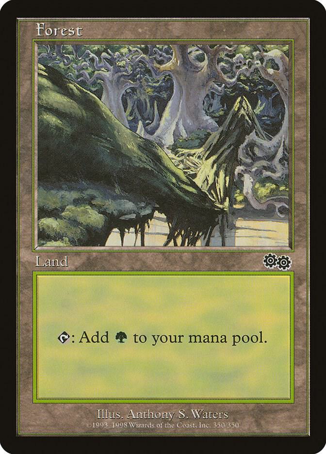 Forest 350 card from Urza's Saga