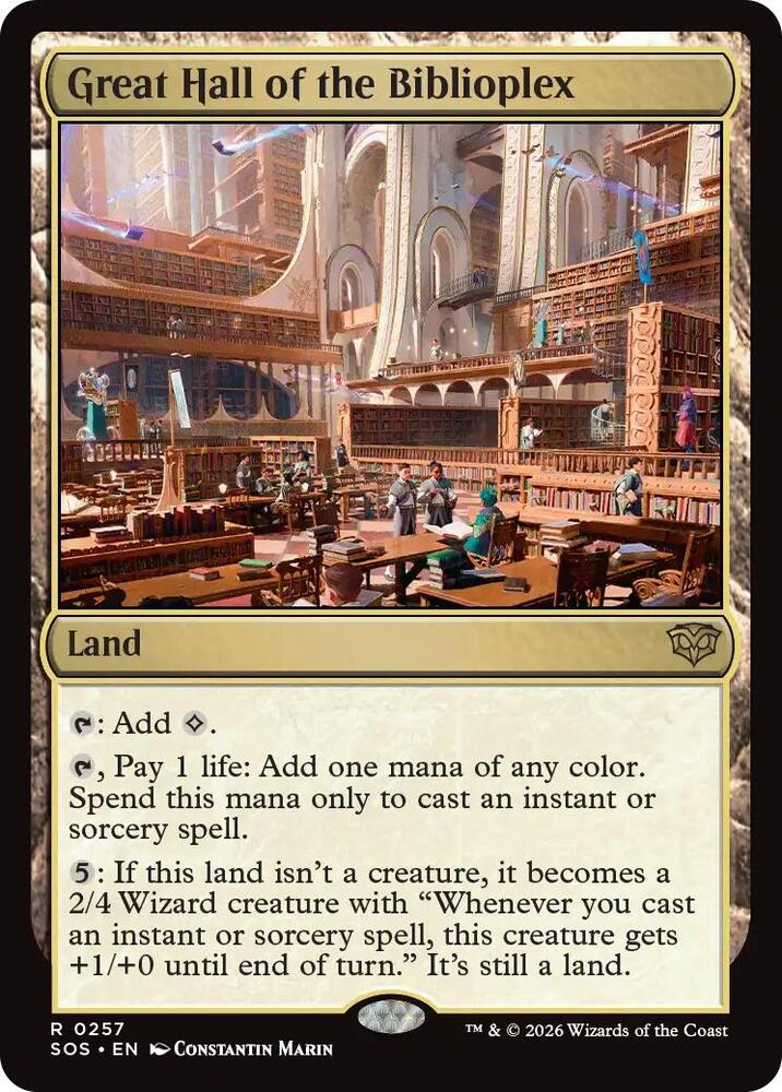 Great Hall of the Biblioplex 257 card from Secrets of Strixhaven