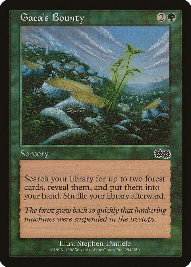 Gaea's Bounty 254 card from Urza's Saga