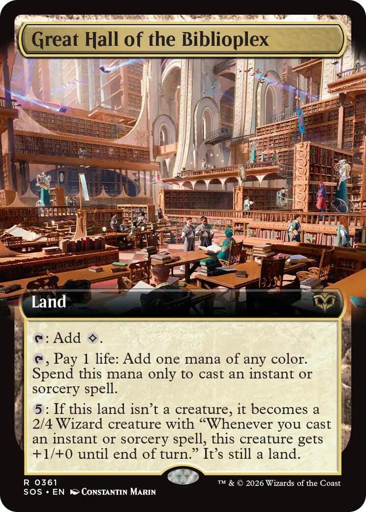 Great Hall of the Biblioplex (Extended Art) 361 card from Secrets of Strixhaven