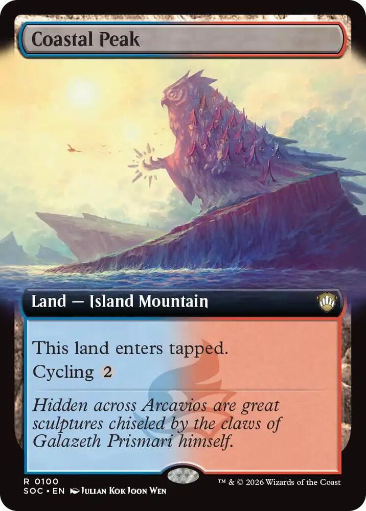 Coastal Peak (Extended Art) 100 card from Commander: Secrets of Strixhaven