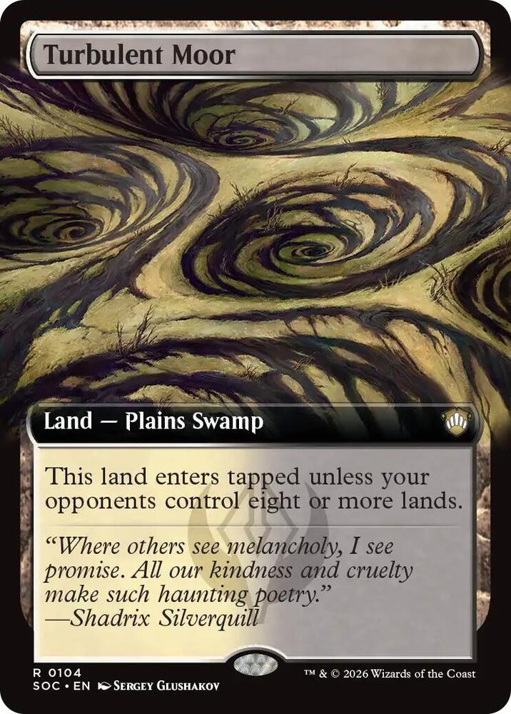 Turbulent Moor (Extended Art) 104 card from Commander: Secrets of Strixhaven
