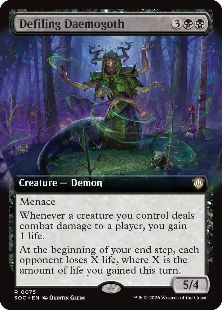 Defiling Daemogoth (Extended Art) 75 card from Commander: Secrets of Strixhaven