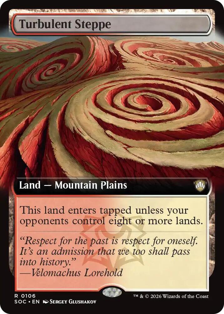 Turbulent Steppe (Extended Art) 106 card from Commander: Secrets of Strixhaven
