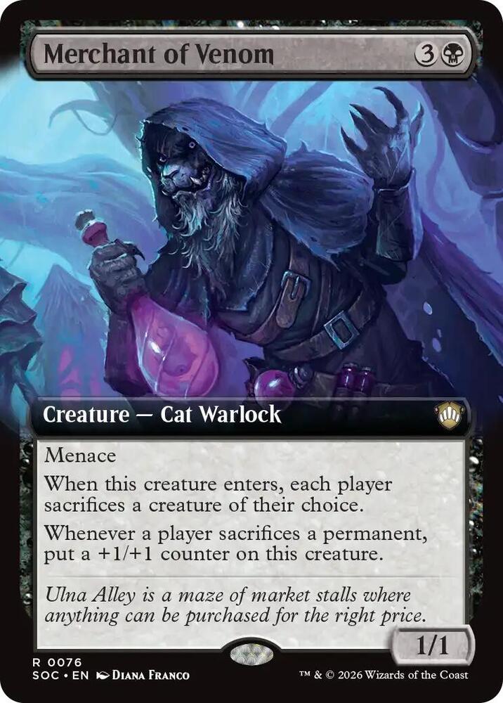 Merchant of Venom (Extended Art) 76 card from Commander: Secrets of Strixhaven