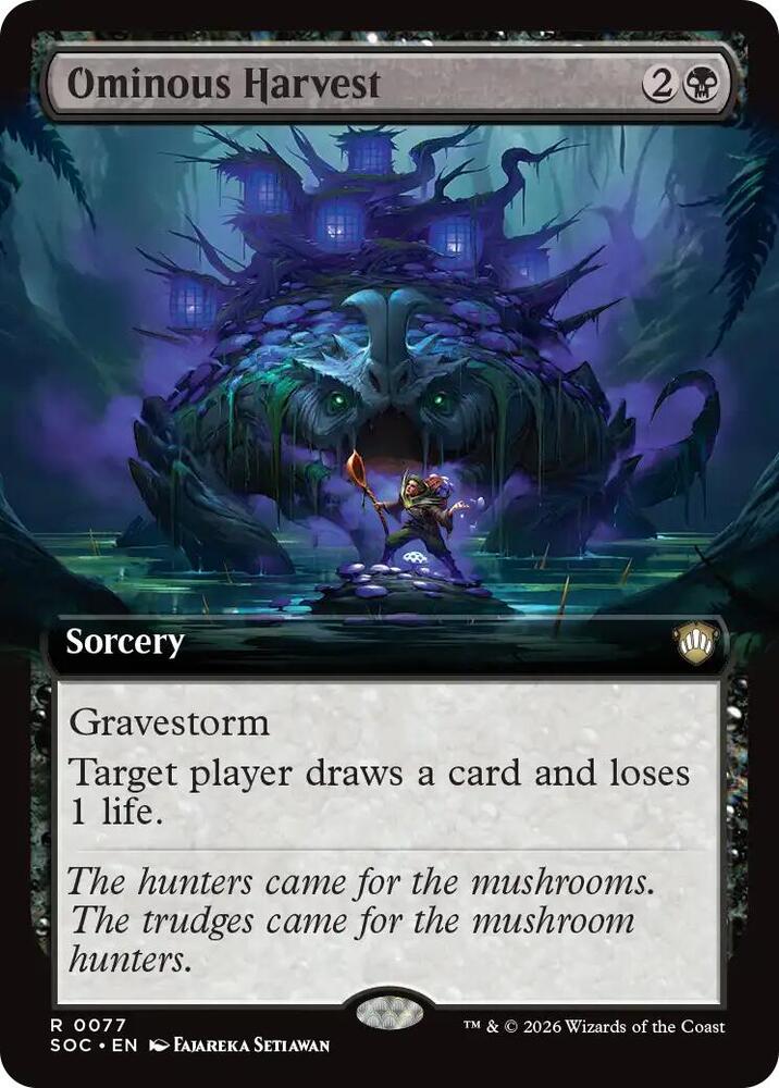 Ominous Harvest (Extended Art) 77 card from Commander: Secrets of Strixhaven