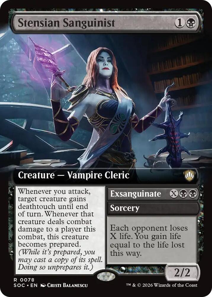 Stensian Sanguinist (Extended Art) 78 card from Commander: Secrets of Strixhaven