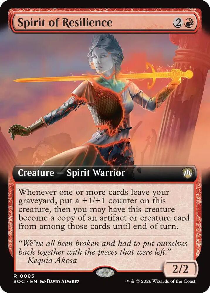 Spirit of Resilience (Extended Art) 85 card from Commander: Secrets of Strixhaven