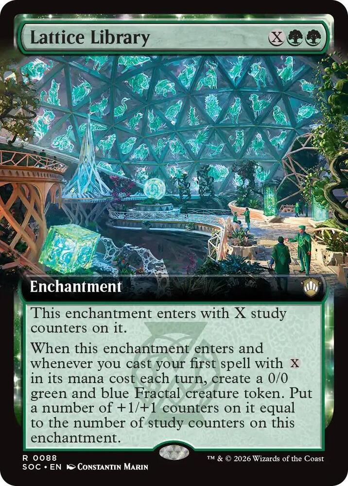 Lattice Library (Extended Art) 88 card from Commander: Secrets of Strixhaven