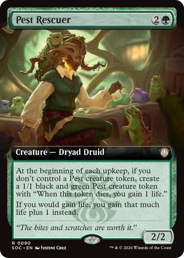 Pest Rescuer (Extended Art) 90 card from Commander: Secrets of Strixhaven