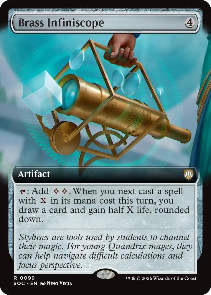 Brass Infiniscope (Extended Art) 99 card from Commander: Secrets of Strixhaven