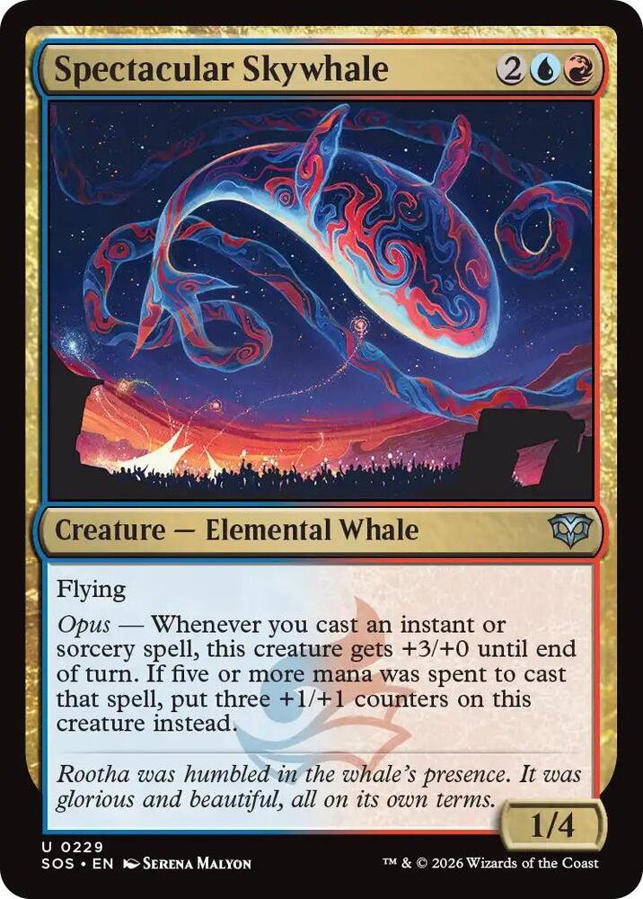 Spectacular Skywhale 229 card from Secrets of Strixhaven