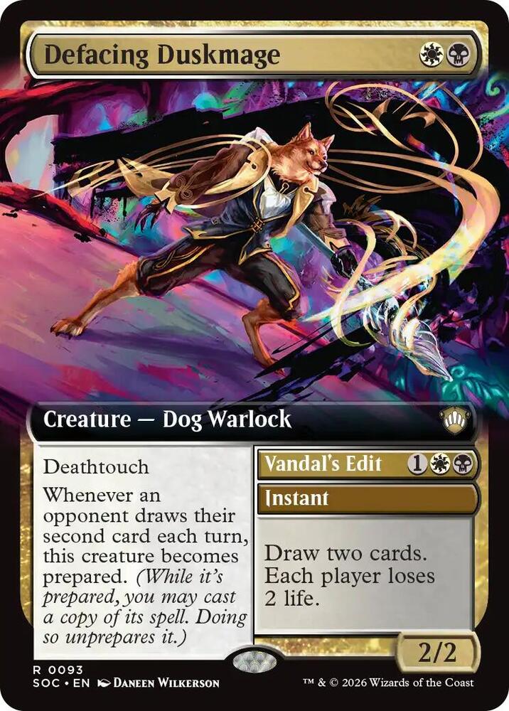Defacing Duskmage (Extended Art) 93 card from Commander: Secrets of Strixhaven