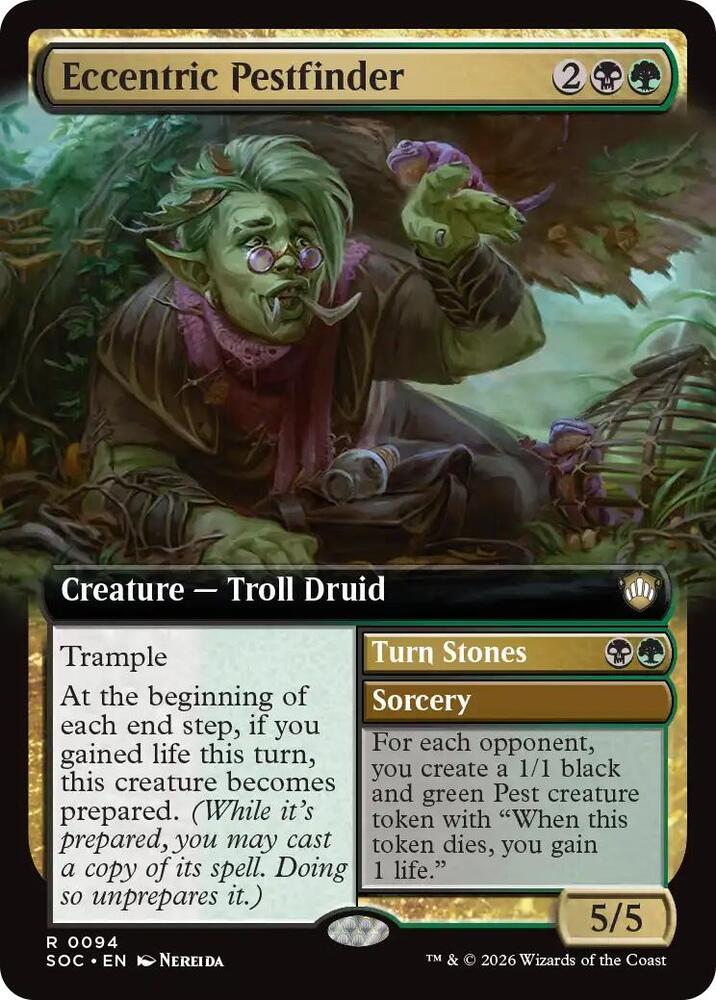 Eccentric Pestfinder (Extended Art) 94 card from Commander: Secrets of Strixhaven