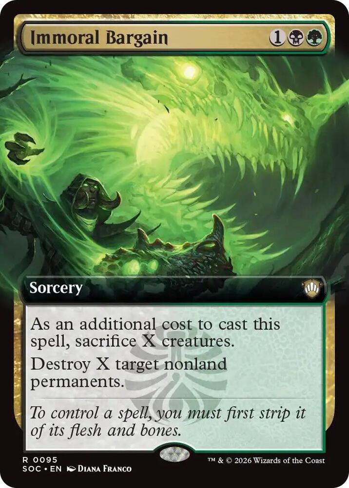 Immoral Bargain (Extended Art) 95 card from Commander: Secrets of Strixhaven