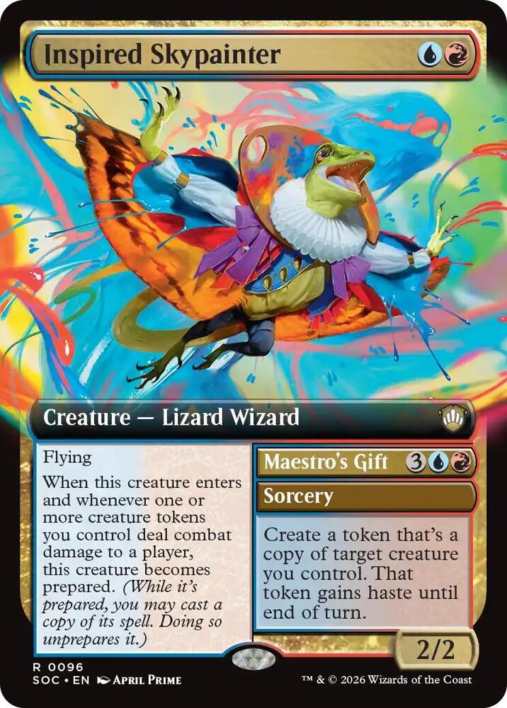 Inspired Skypainter (Extended Art) 96 card from Commander: Secrets of Strixhaven