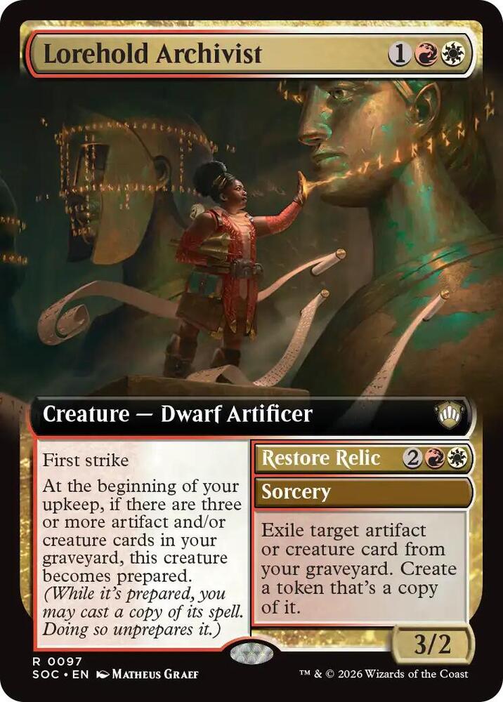 Lorehold Archivist (Extended Art) 97 card from Commander: Secrets of Strixhaven