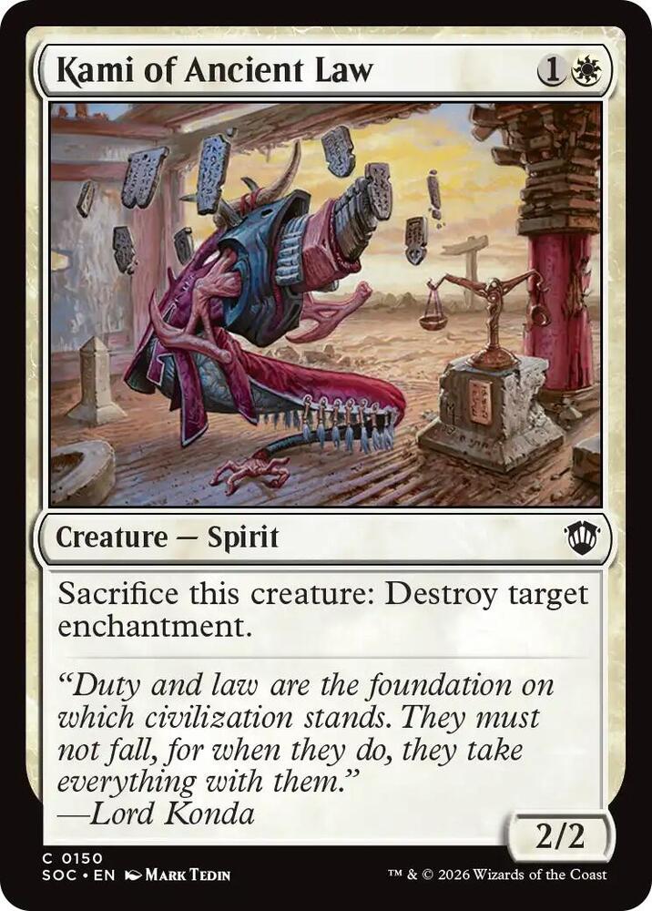 Kami of Ancient Law 150 card from Commander: Secrets of Strixhaven