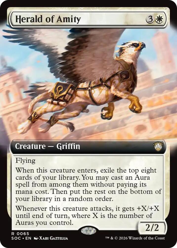 Herald of Amity (Extended Art) 65 card from Commander: Secrets of Strixhaven