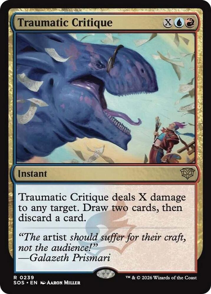 Traumatic Critique 239 card from Secrets of Strixhaven