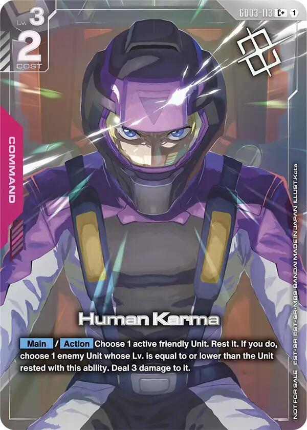 Human Karma (Store Tournament Winner Pack 04) GD03-113 card from Gundam Promotional Cards