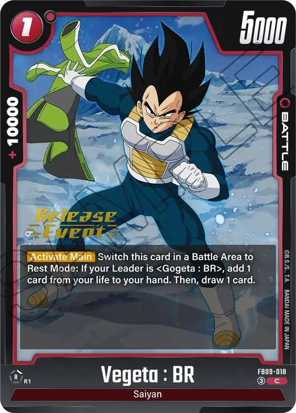 Vegeta : BR FB09-018 card from Dual Evolution Release Event Cards