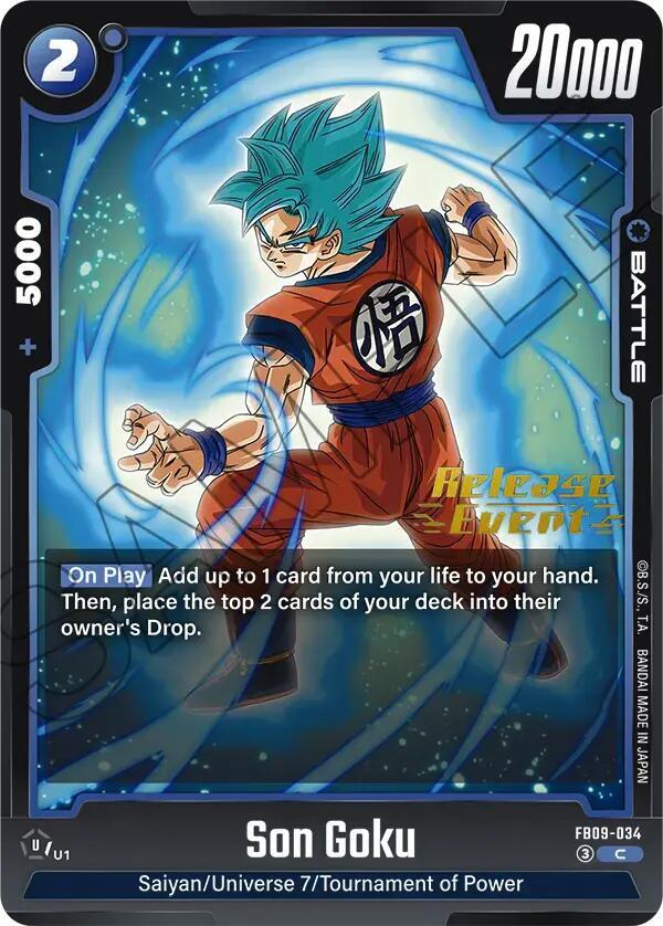 Son Goku FB09-034 card from Dual Evolution Release Event Cards